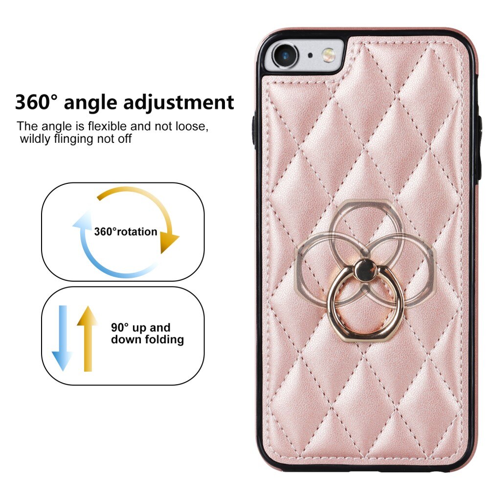 Skal Finger Ring iPhone 8 Quilted roséguld