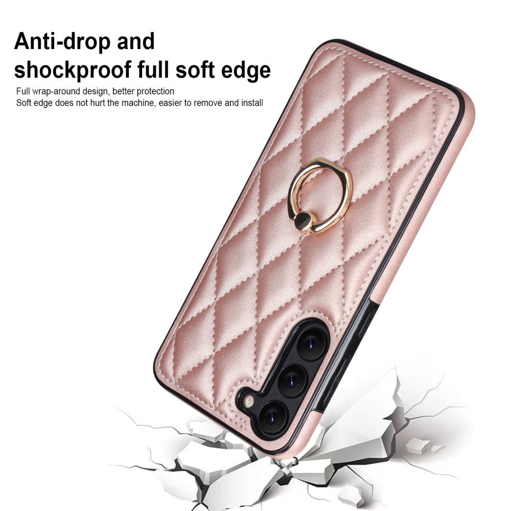 Skal Finger Ring Samsung Galaxy S23 Quilted roséguld