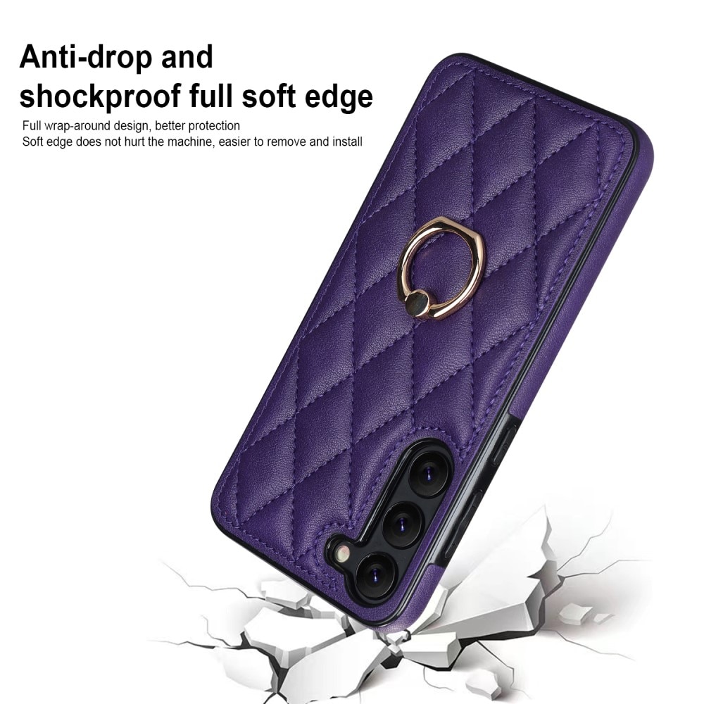 Skal Finger Ring Samsung Galaxy S23 Plus Quilted lila