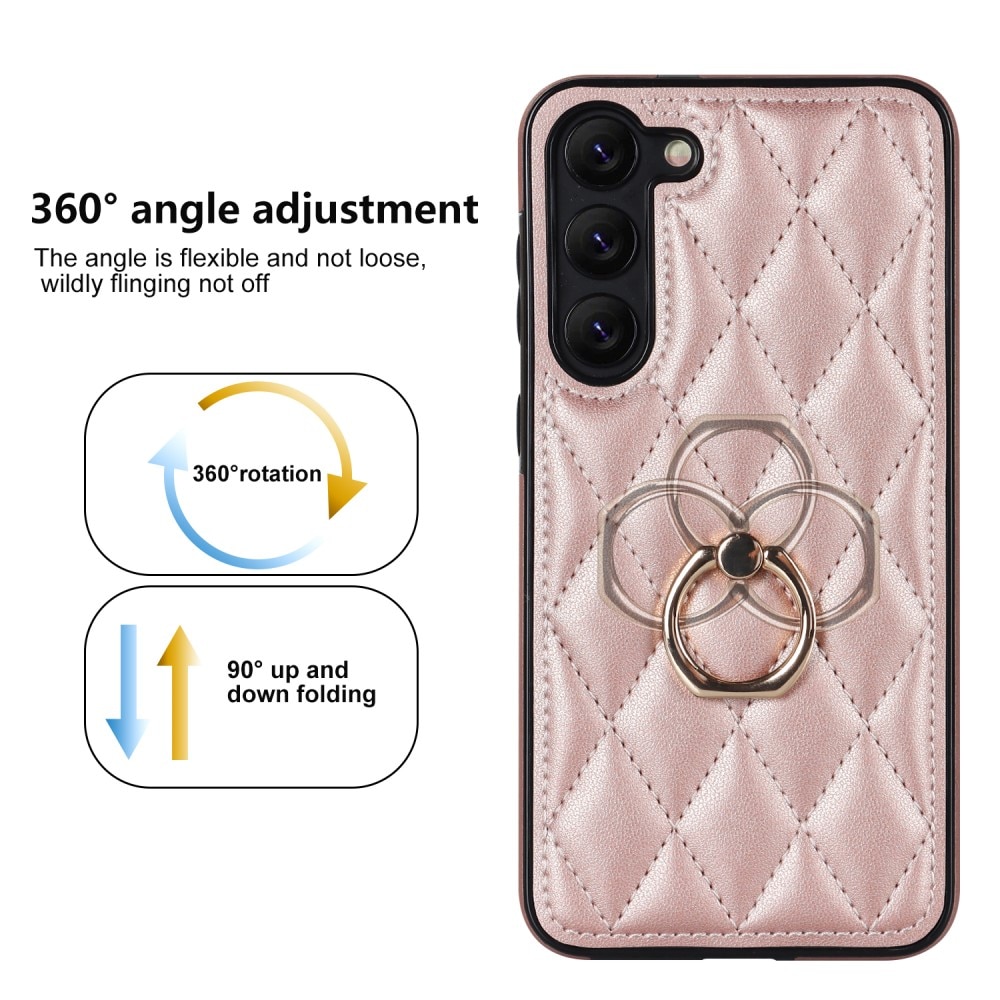 Skal Finger Ring Samsung Galaxy S23 Plus Quilted roséguld