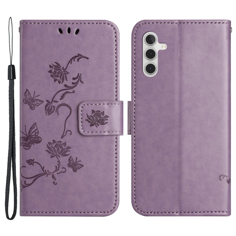 Läderfodral Fjärilar Samsung Galaxy A24 Lila