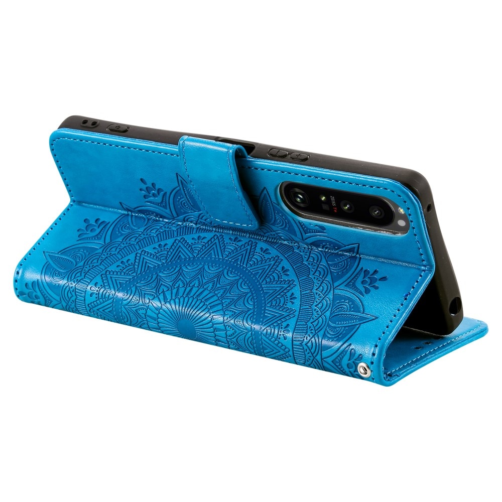 Läderfodral Mandala Sony Xperia 1 V blå