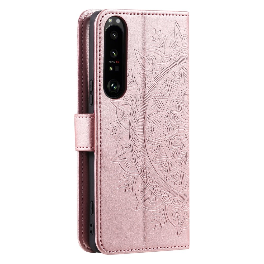 Läderfodral Mandala Sony Xperia 1 V roséguld