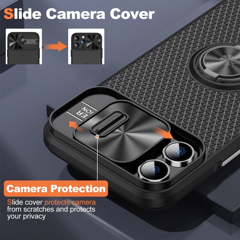 TPU Skal Kameraskydd + Ring iPhone 13 Pro Max svart