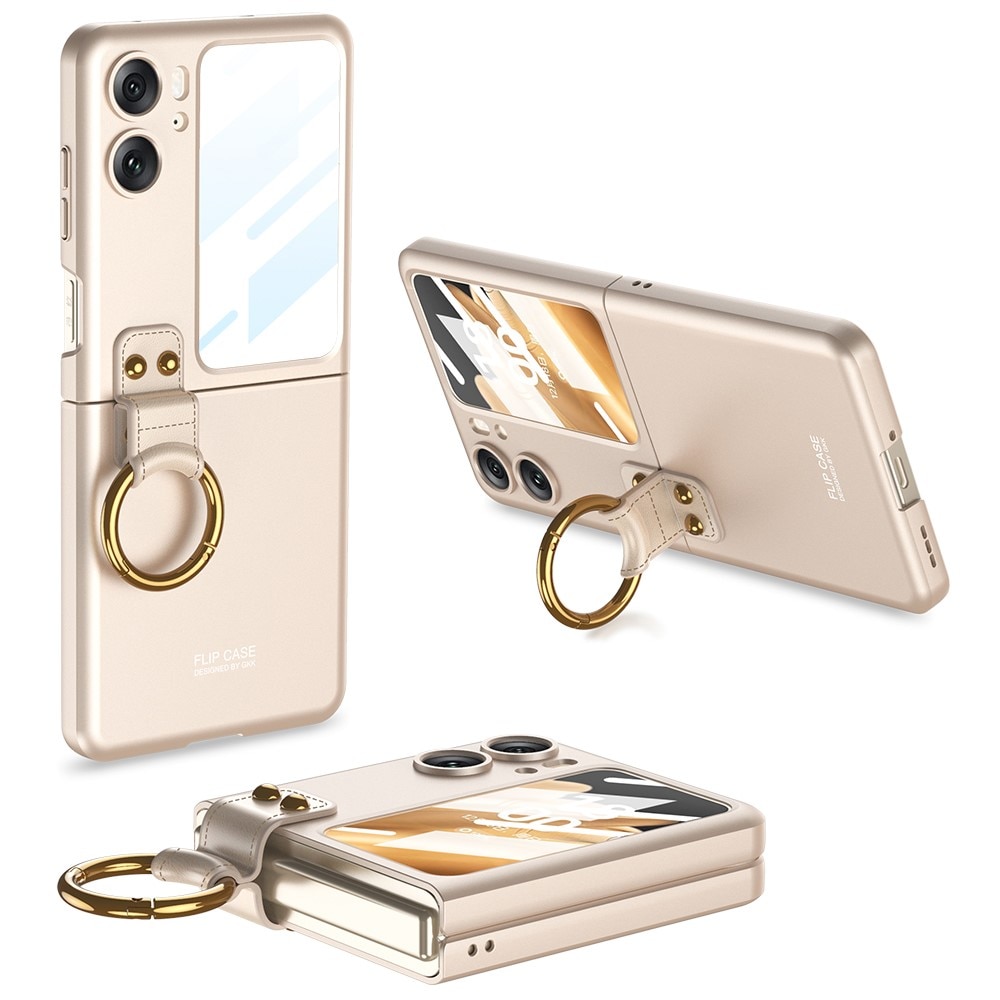 Oppo Find N2 Flip skal med ringhållare champagneguld