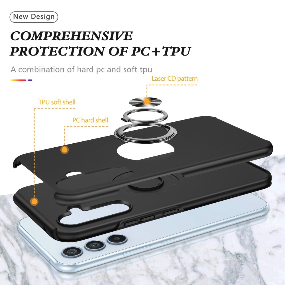 TPU Skal Finger Ring Kickstand Samsung Galaxy A54 svart