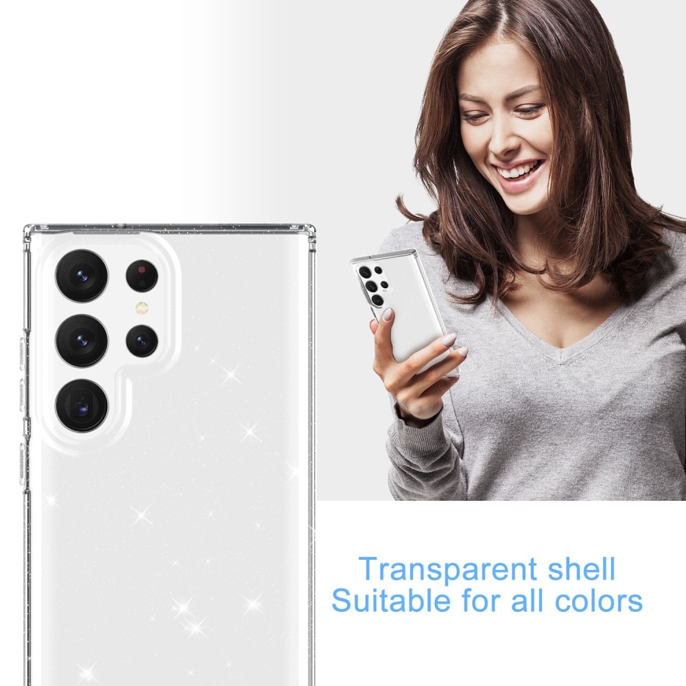 TPU Skal Glitter Samsung Galaxy S23 Ultra transparent