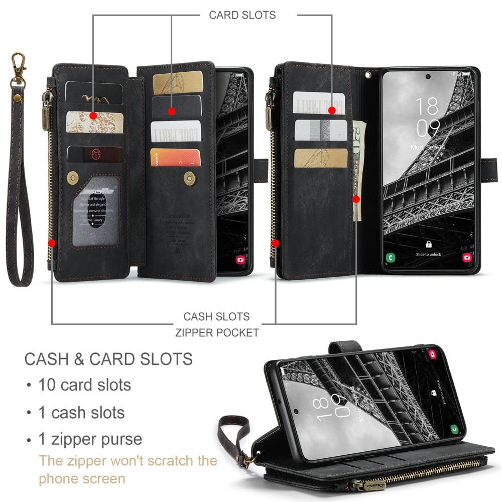 Zipper Plånboksfodral Samsung Galaxy S23 svart