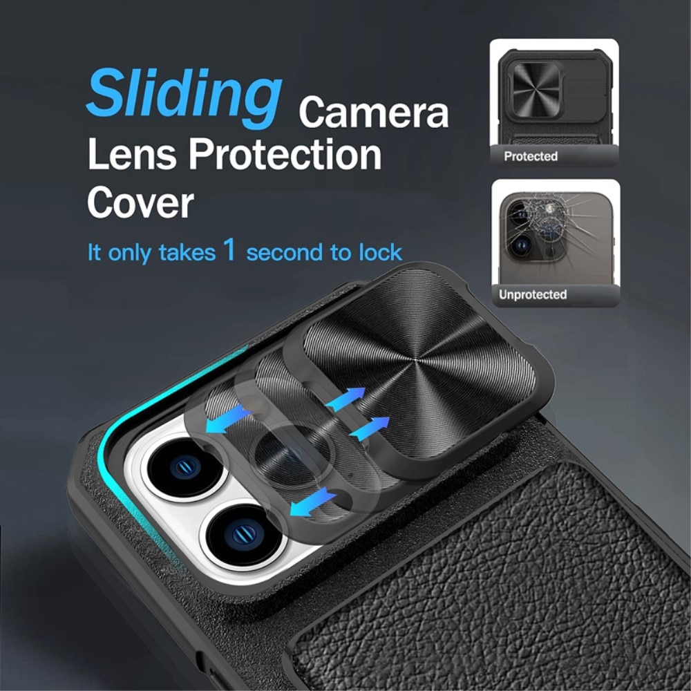 Hybridskal Kameraskydd+Kortfack iPhone 14 Pro Max svart