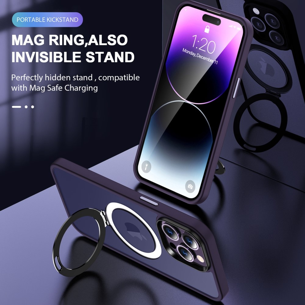 Hybridskal MagSafe Ring iPhone 14 Pro Max lila