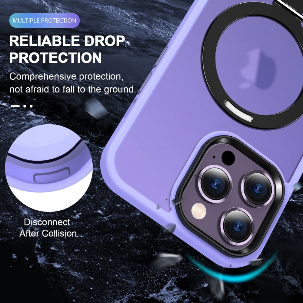Hybridskal MagSafe Ring iPhone 14 Pro Max Lila