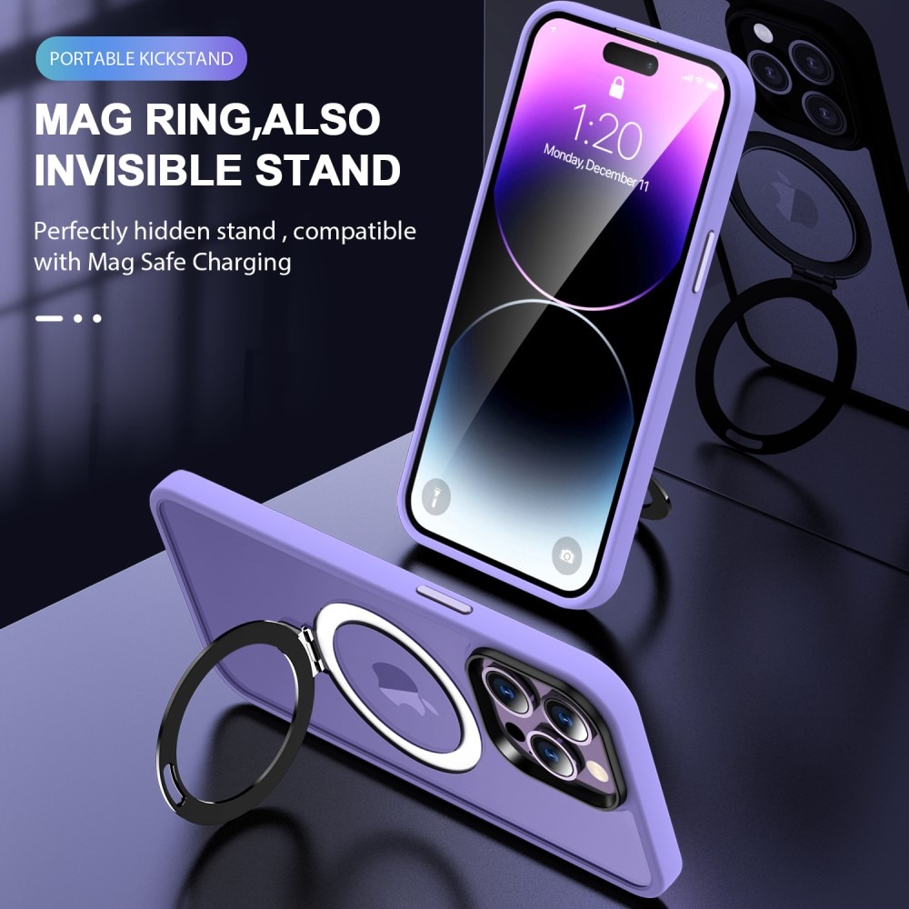 Hybridskal MagSafe Ring iPhone 14 Pro Max Lila