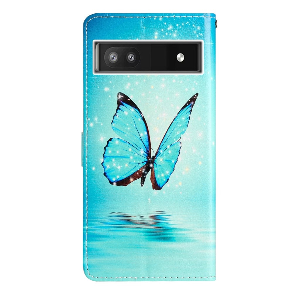Mobilfodral Google Pixel 6a blå fjärilar