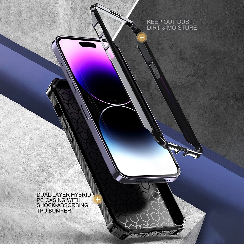 Hybridskal Tech MagSafe Ring iPhone 14 Pro lila