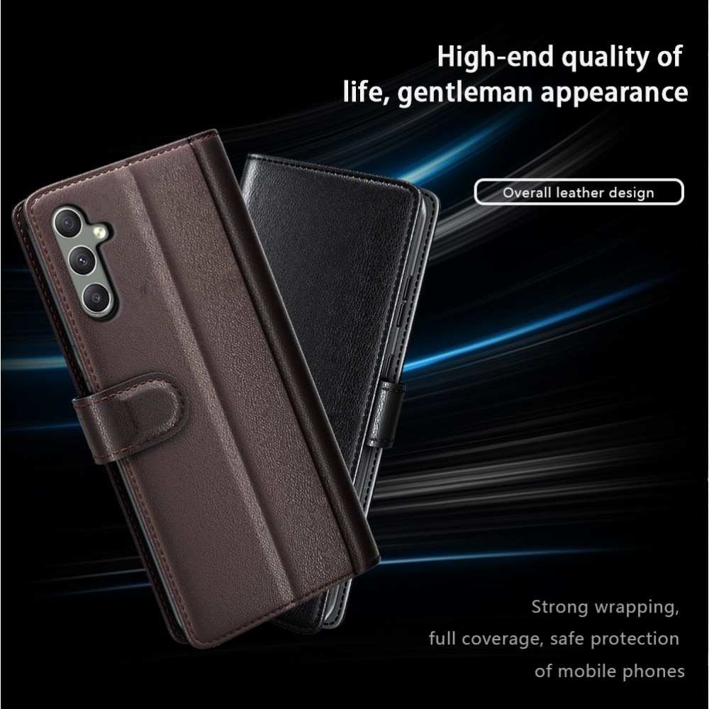 Äkta Läderfodral Samsung Galaxy A24 svart