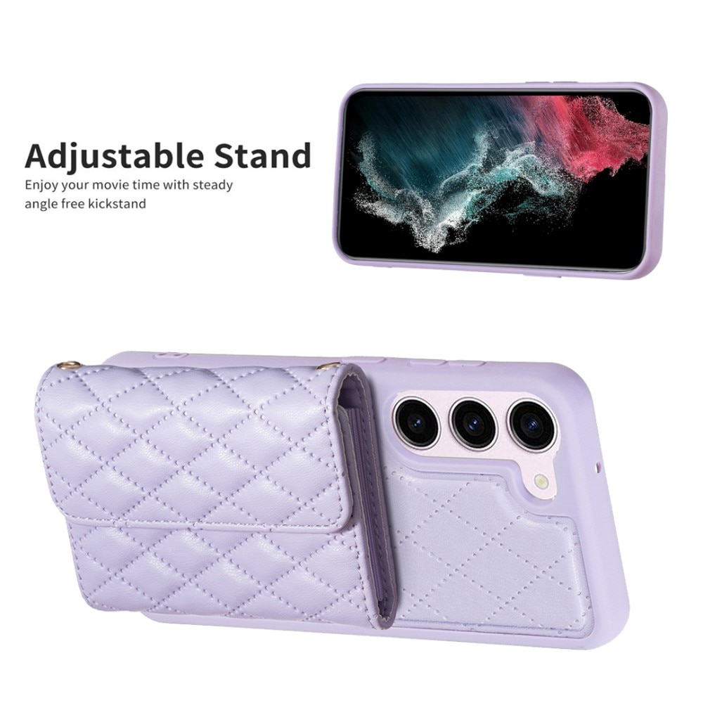 Plånboksskal med sidofack Quilted Samsung Galaxy S23 lila