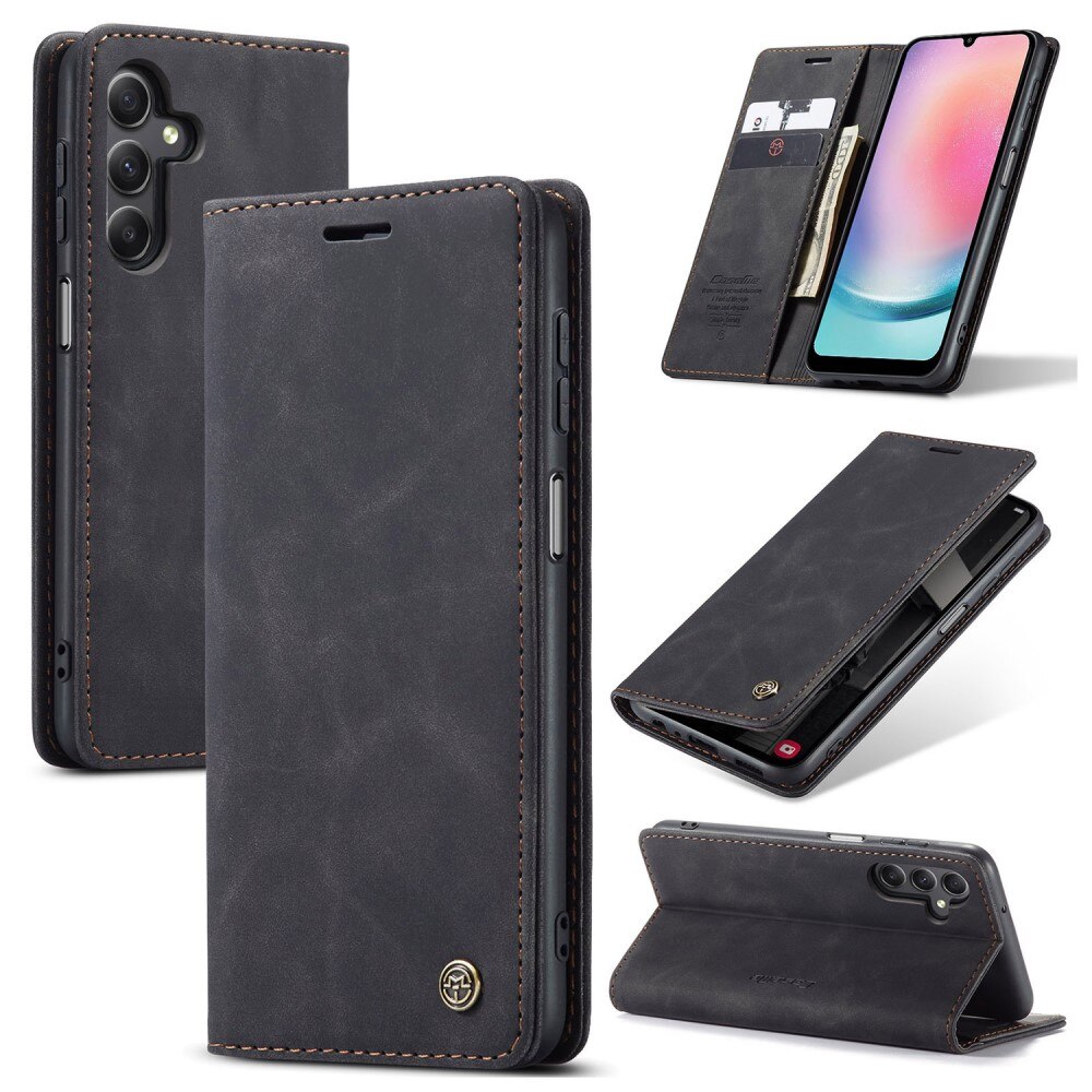 Slim Plånboksfodral Samsung Galaxy A24 Svart