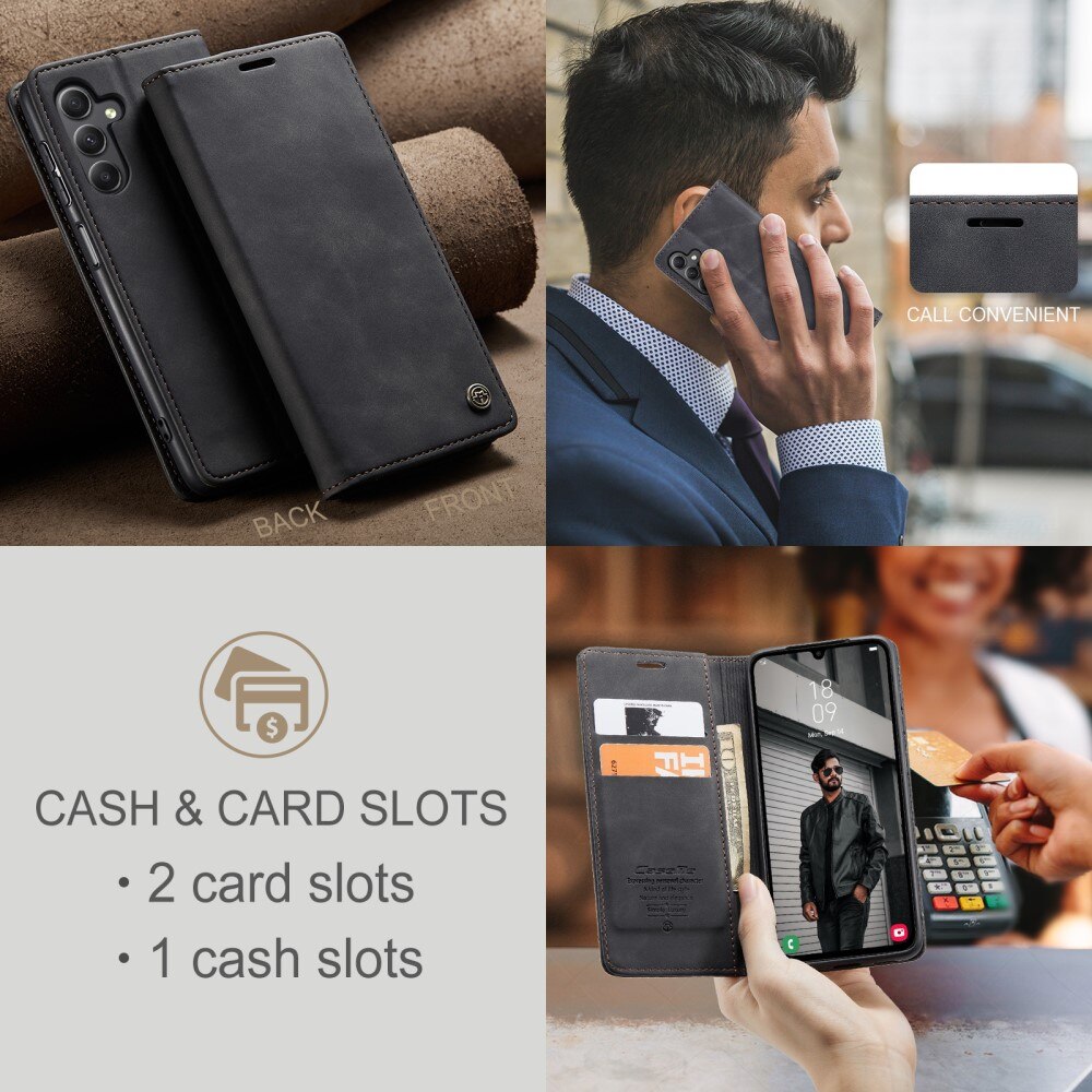 Slim Plånboksfodral Samsung Galaxy A24 Svart