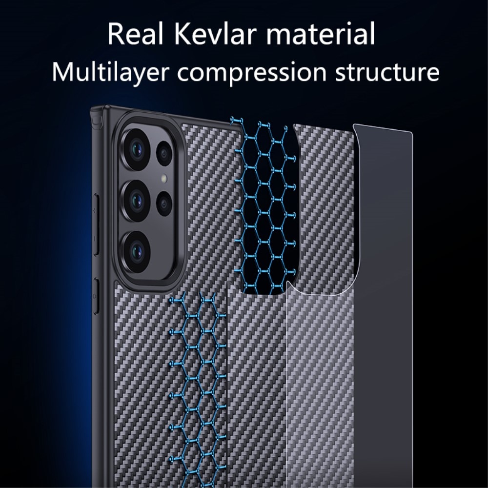 Hybridskal Kevlar MagSafe Samsung Galaxy S23 Ultra kolfiber
