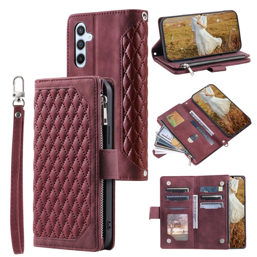 Plånboksväska Samsung Galaxy A54 Quilted Röd