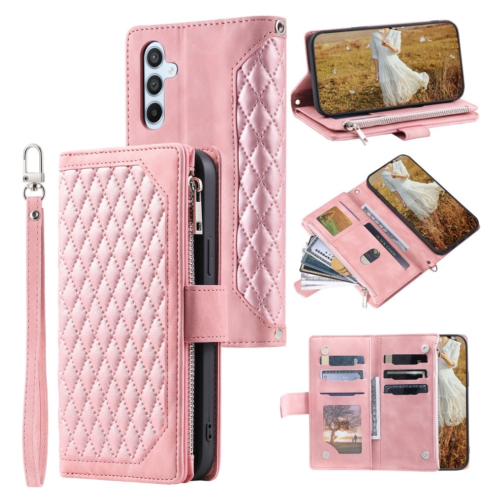 Plånboksväska Samsung Galaxy A54 Quilted rosa