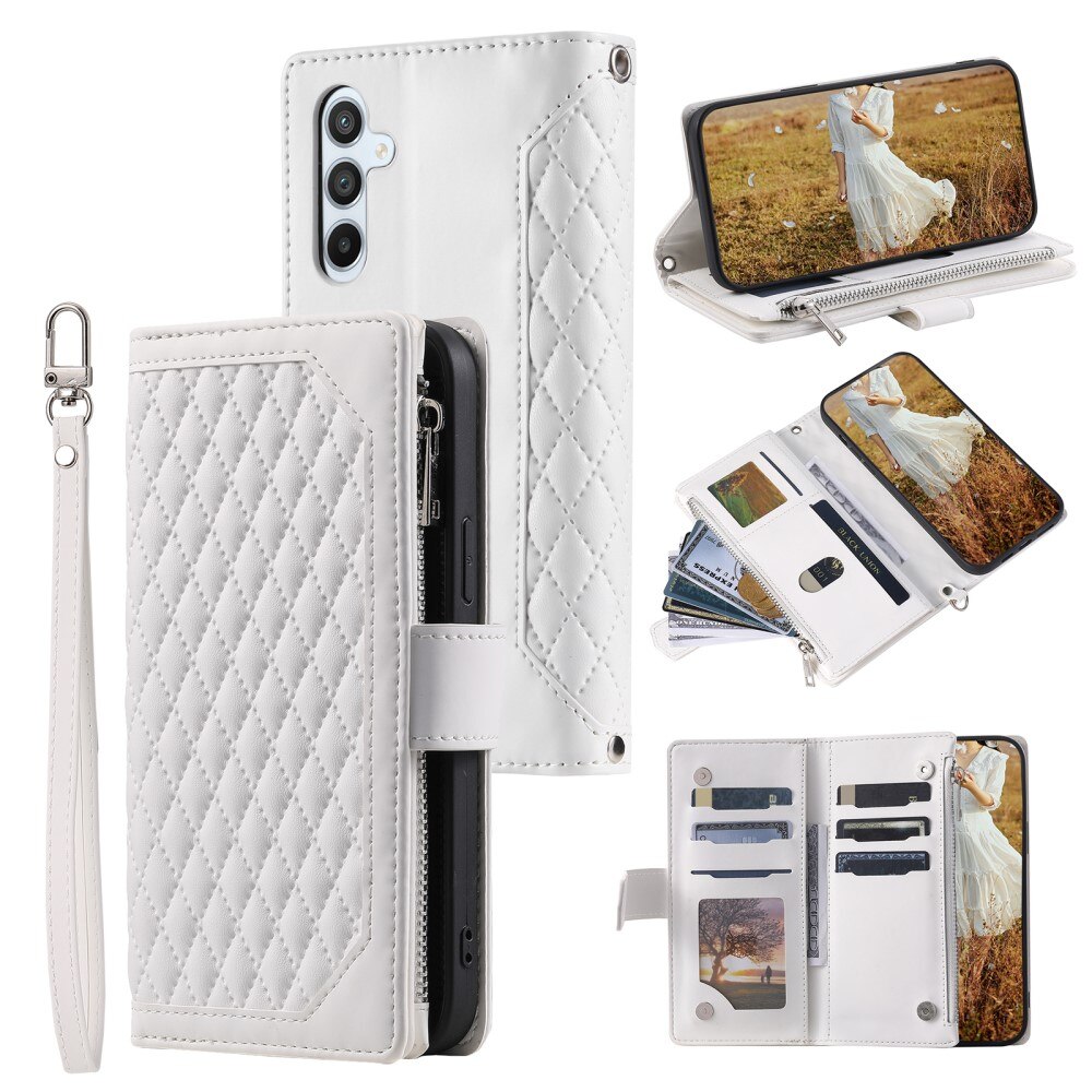 Plånboksväska Samsung Galaxy A54 Quilted Vit