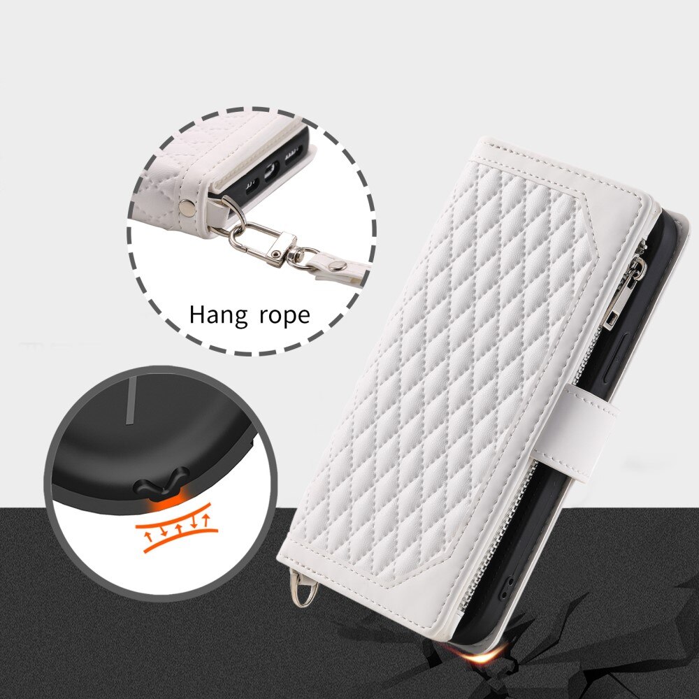 Plånboksväska Samsung Galaxy A54 Quilted Vit