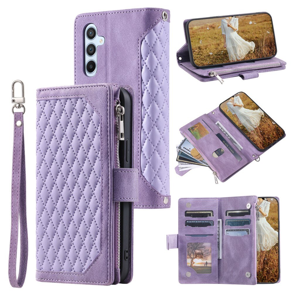 Plånboksväska Samsung Galaxy A54 Quilted lila