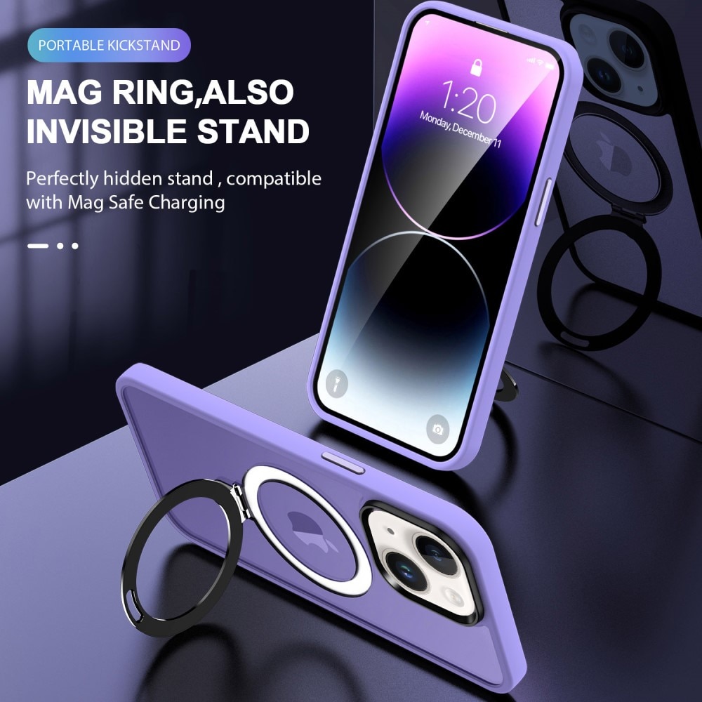 Hybridskal MagSafe Ring iPhone 14 lila