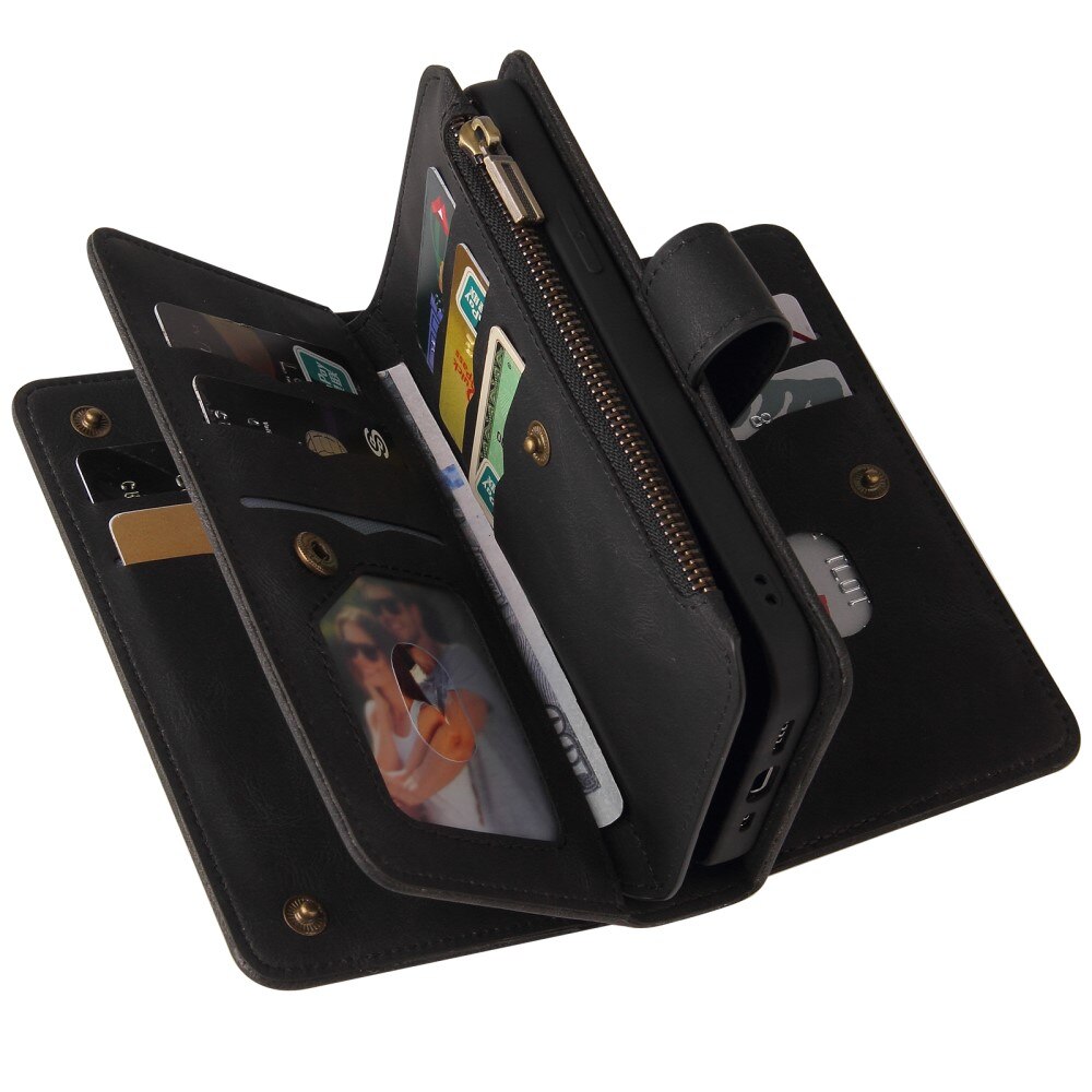 Leather Multi-Wallet Motorola Moto G53 svart