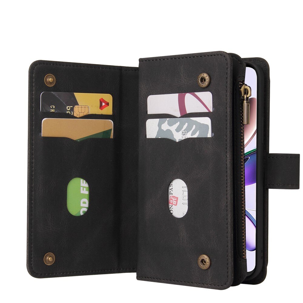 Leather Multi-Wallet Motorola Moto G53 svart