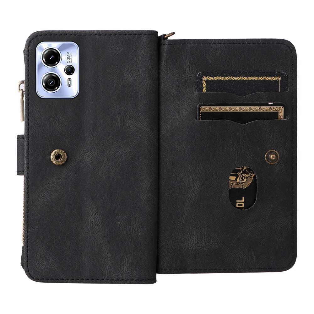 Leather Multi-Wallet Motorola Moto G53 svart