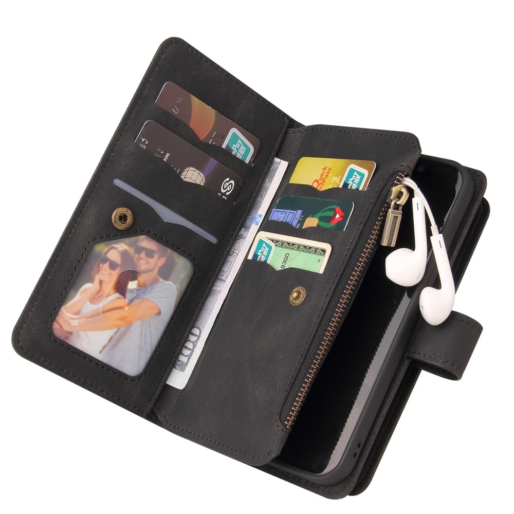 Leather Multi-Wallet Motorola Moto E13 svart