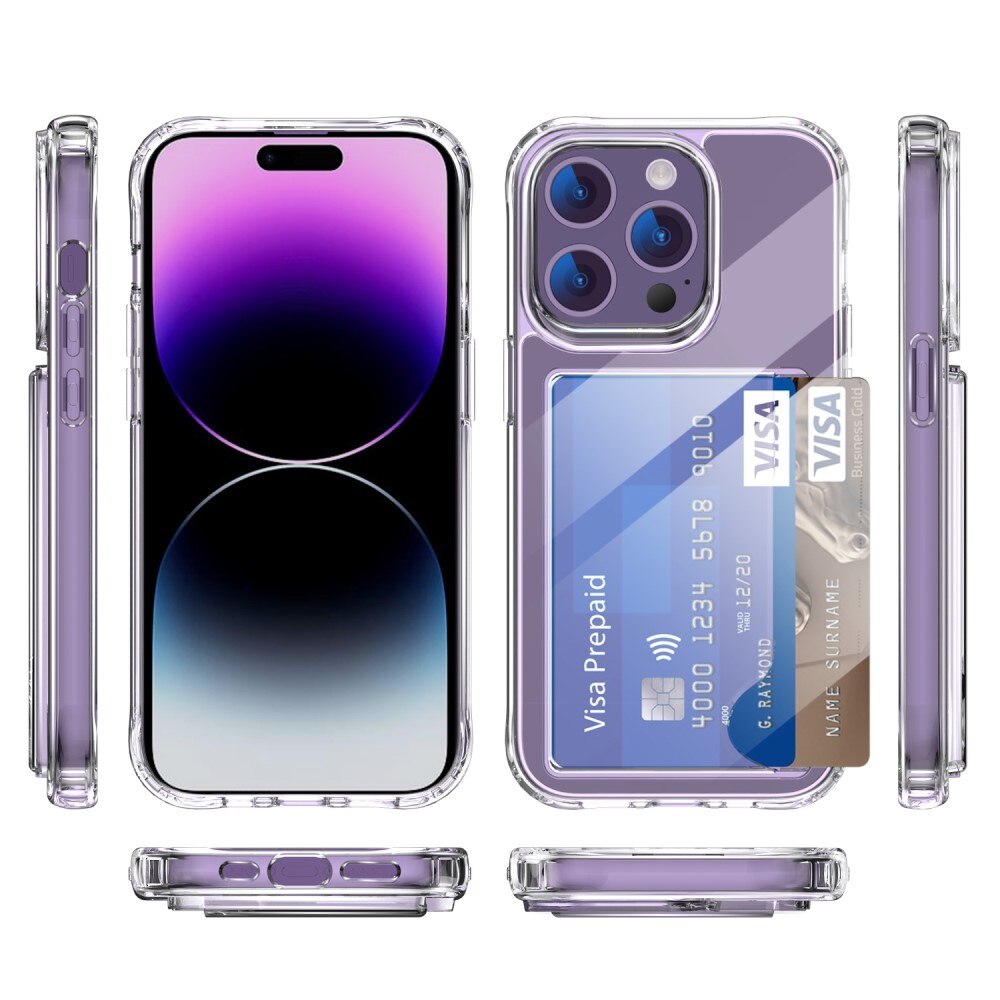 Hybridskal Kortfack iPhone 14 Pro Max transparent