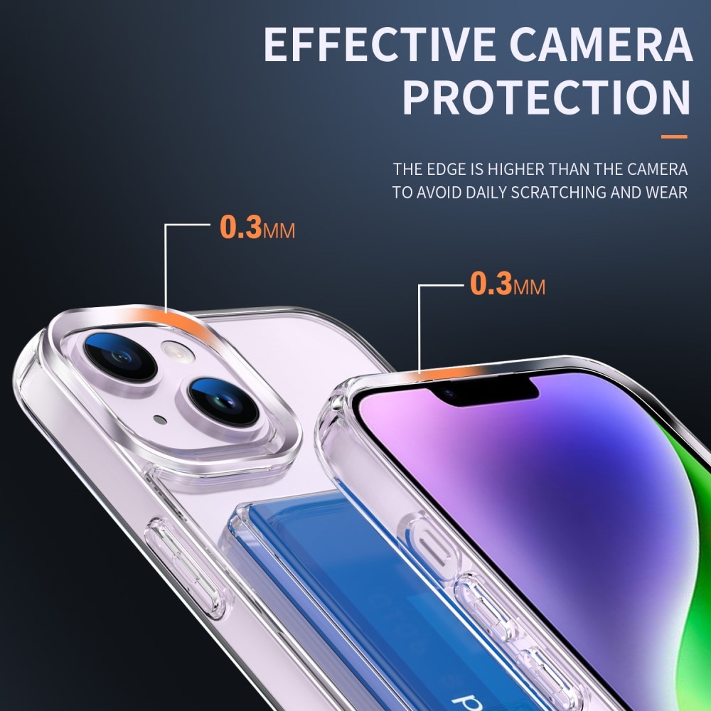 Hybridskal Kortfack iPhone 14 Genomskinlig