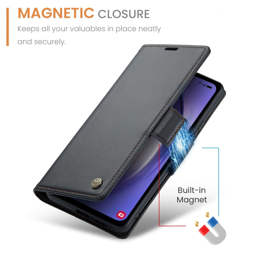 Slim Plånboksfodral RFID-skydd Samsung Galaxy A54 Svart