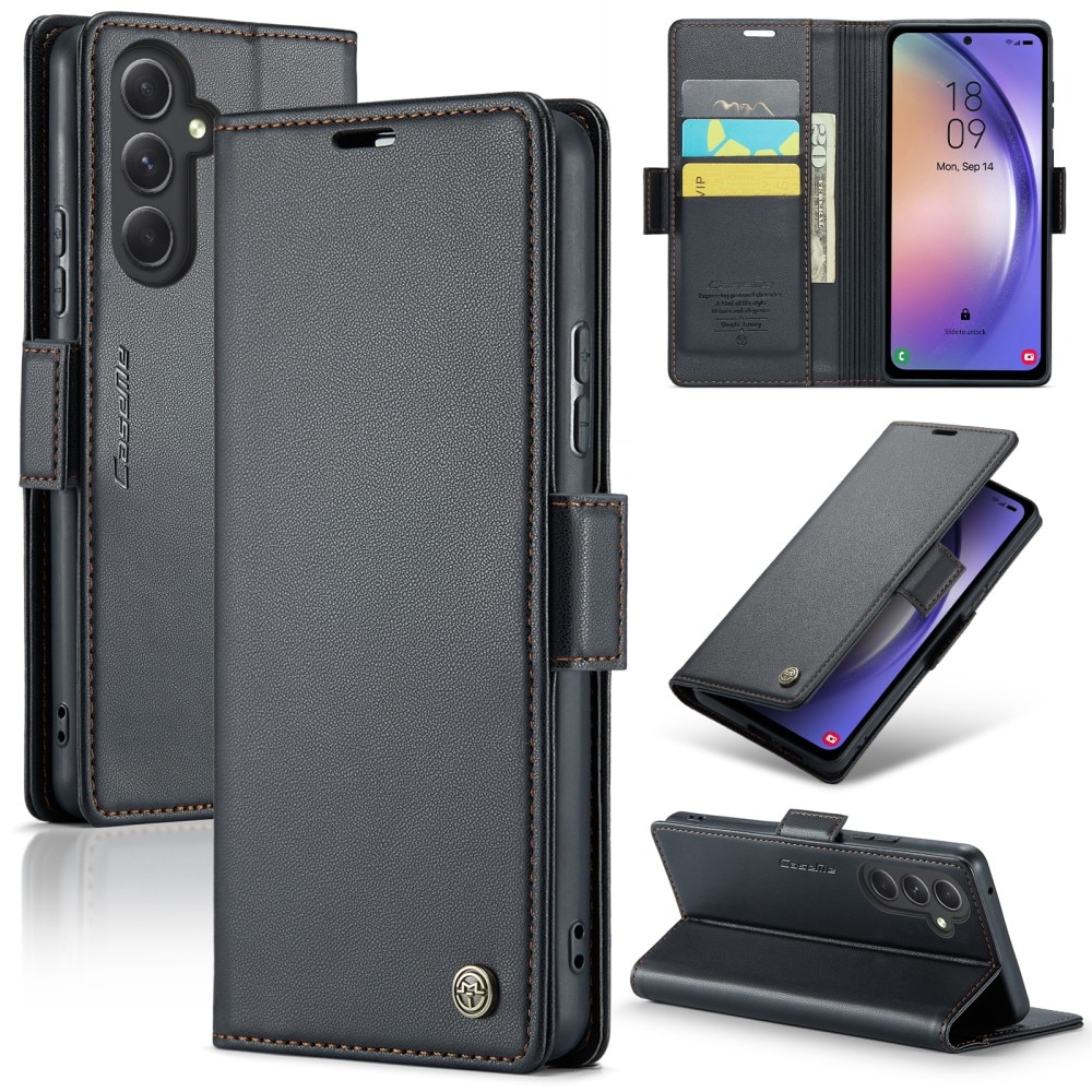 Slim Plånboksfodral RFID-skydd Samsung Galaxy A54 svart