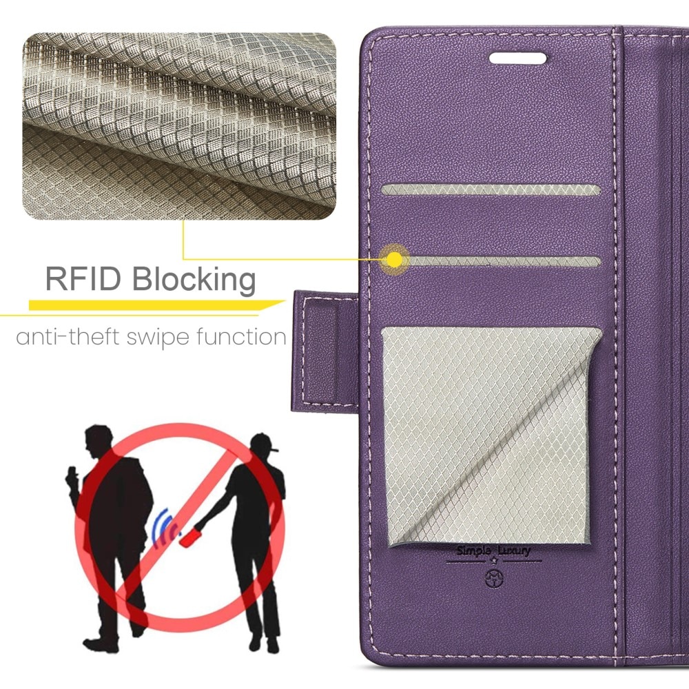 Slim Plånboksfodral RFID-skydd Samsung Galaxy A54 lila
