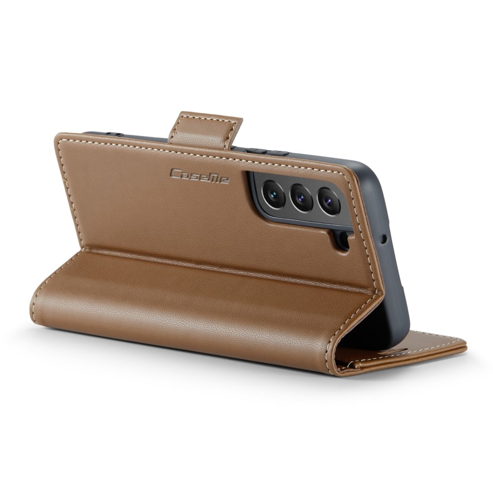 Slim Plånboksfodral RFID-skydd Samsung Galaxy S22 Plus brun