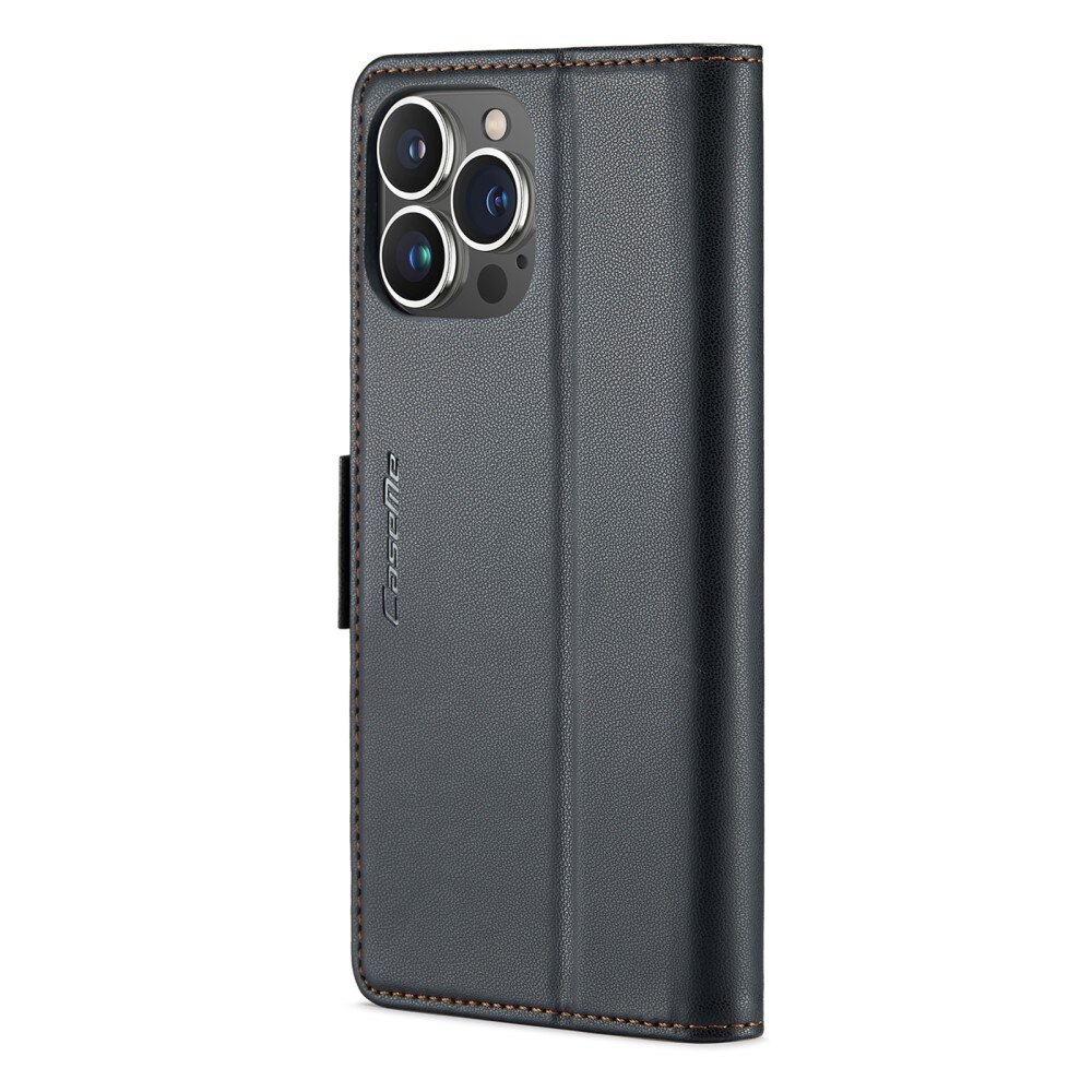 Slim Plånboksfodral RFID-skydd Apple iPhone 14 Pro Svart