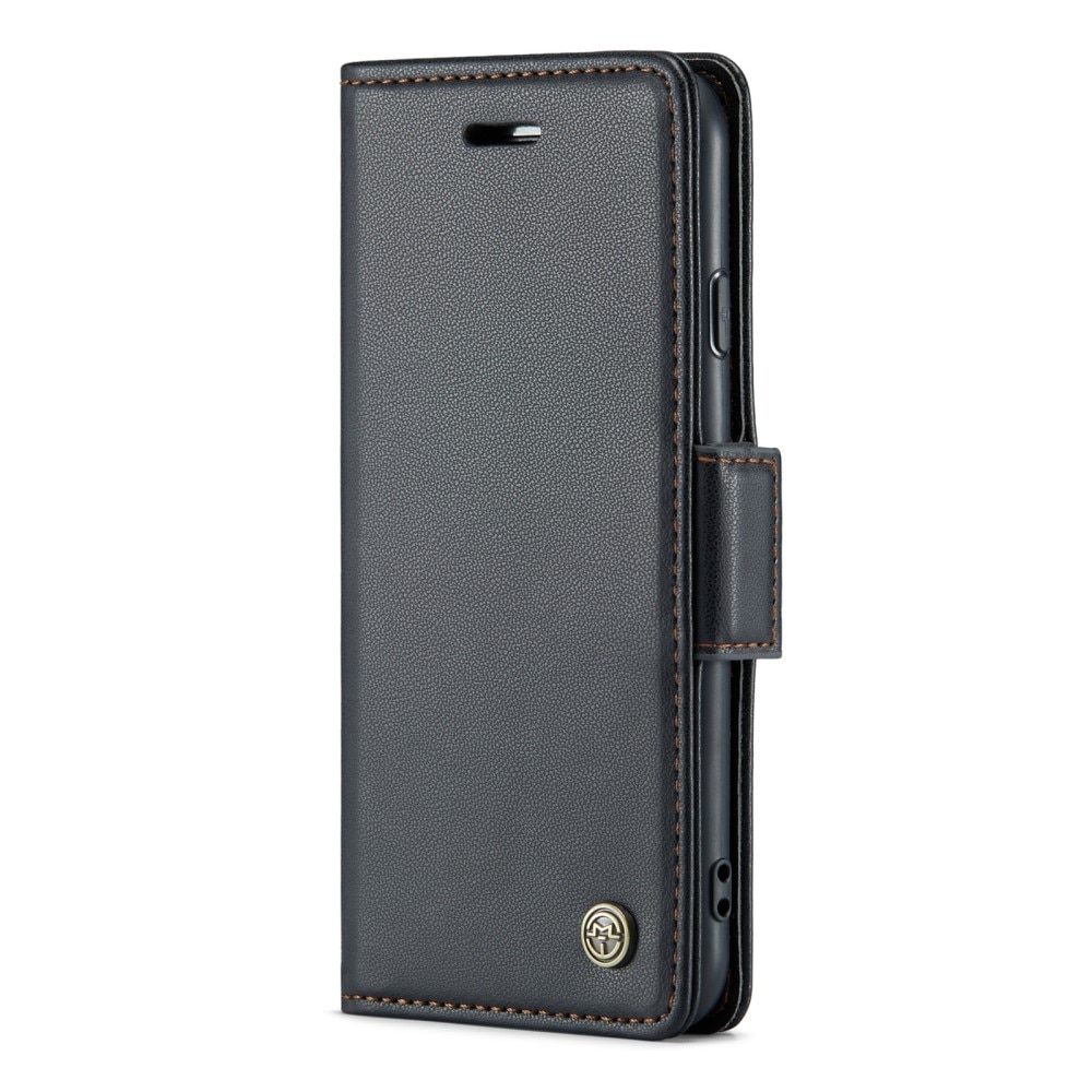 Slim Plånboksfodral RFID-skydd iPhone SE (2022) svart