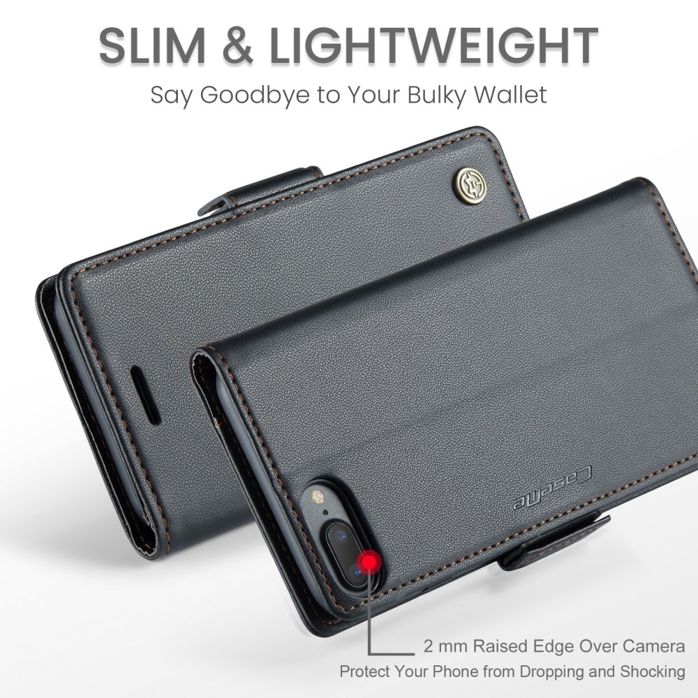 Slim Plånboksfodral RFID-skydd iPhone 7 Plus/8 Plus svart