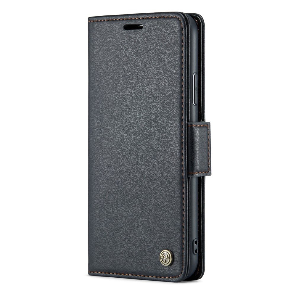 Slim Plånboksfodral RFID-skydd iPhone XR svart