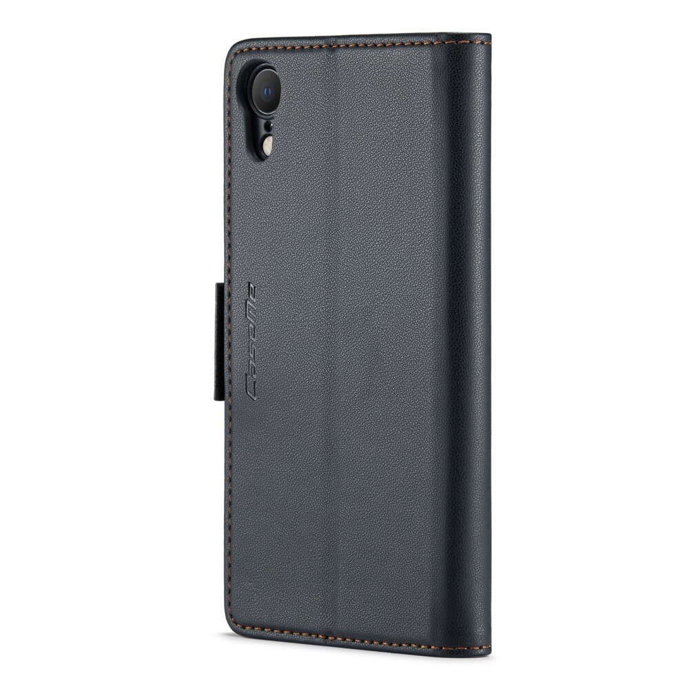 Slim Plånboksfodral RFID-skydd iPhone Xr Svart