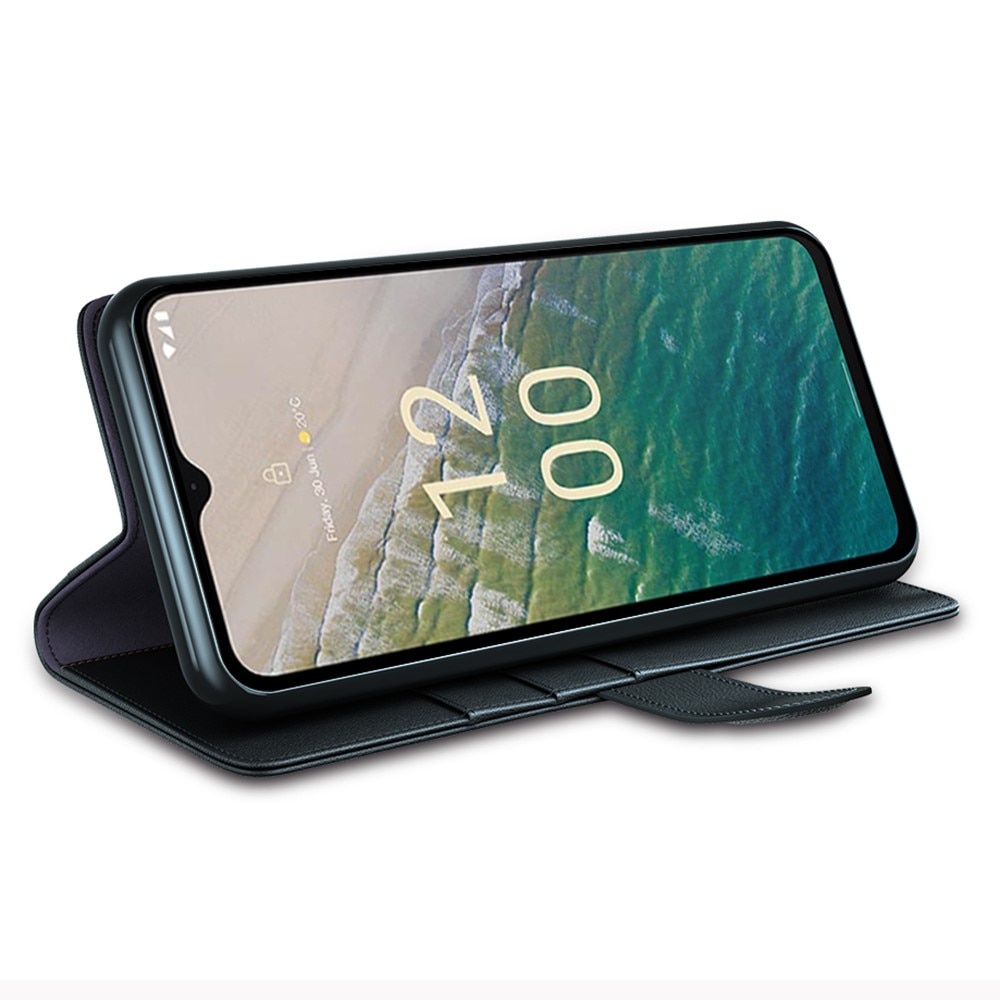 Äkta Läderfodral  Nokia C32 Svart
