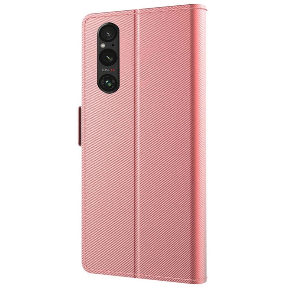 Plånboksfodral Spegel Sony Xperia 1 V rosa guld