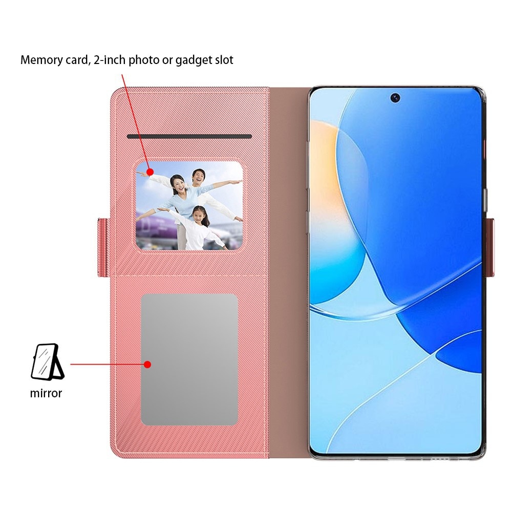 Plånboksfodral Spegel Google Pixel 7a rosa guld