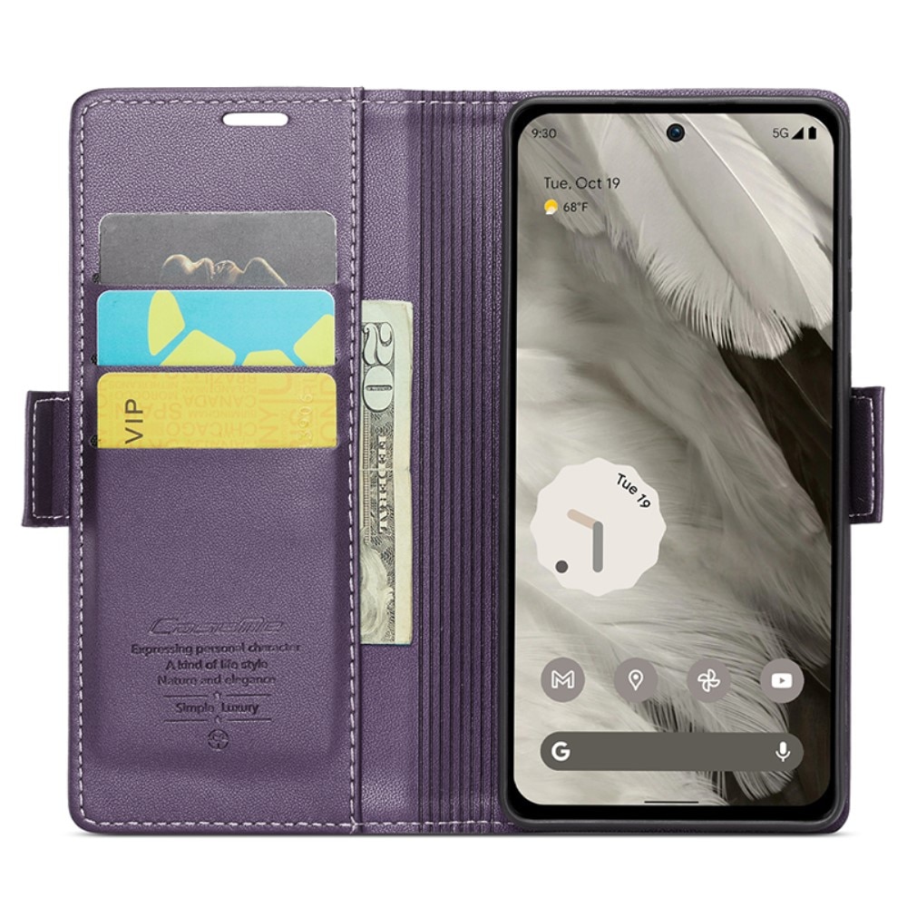 Slim Plånboksfodral RFID-skydd Google Pixel 8 lila