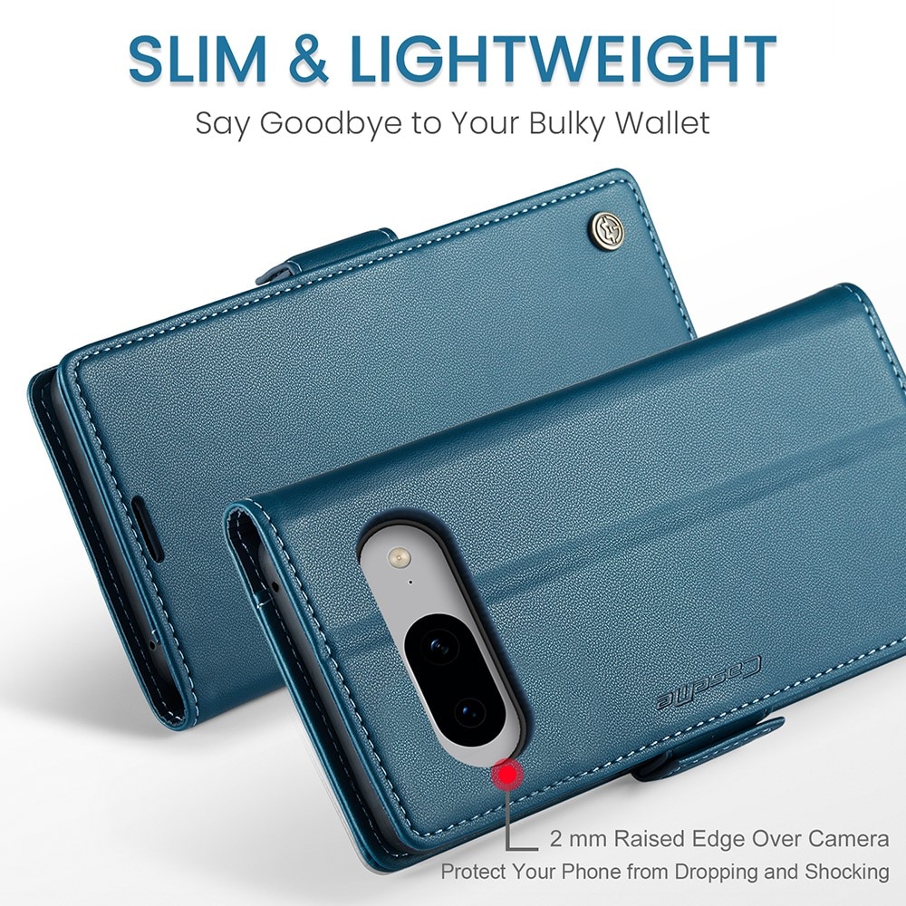 Slim Plånboksfodral RFID-skydd Google Pixel 8 Blå