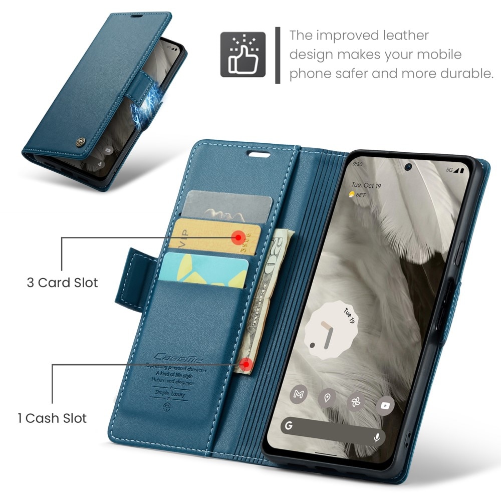 Slim Plånboksfodral RFID-skydd Google Pixel 8 blå